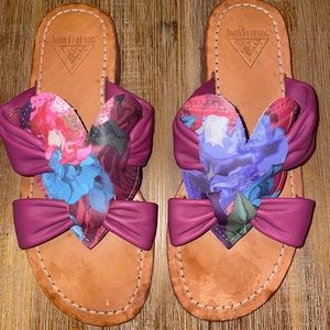 John Fluevog Tambo Floral Flat Slide Sandal